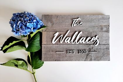 Rustic Wooden Customised Family Sign | Large