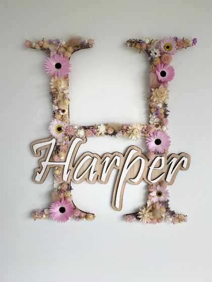 Dried Flower Letter and Name Sign
