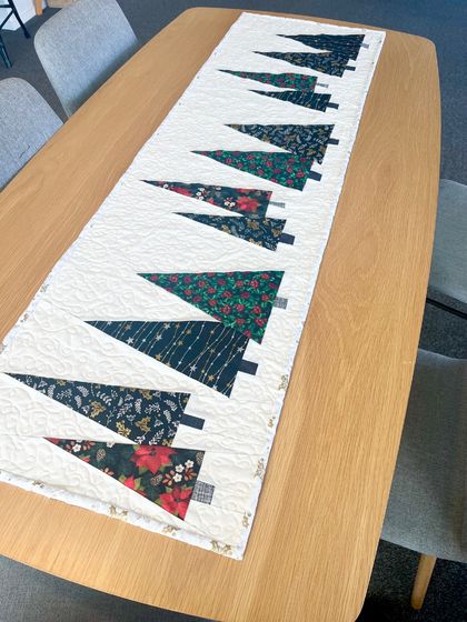 PDF Quilted Christmas Tree Table Runner Pattern Foundation Paper Piecing