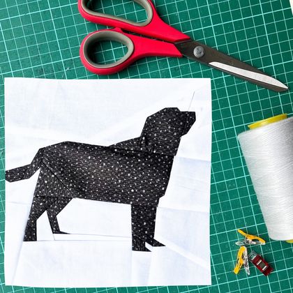 PDF Quilt Block Pattern Labrador Golden Retriever Dog Silhouette Foundation Paper Piece 