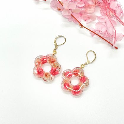 Handmade Flower Dangle Earrings