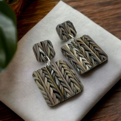 KNITTED Polymer Clay Earrings | Limited Edition | Cosy Home | Lightweight Hypoallergenic