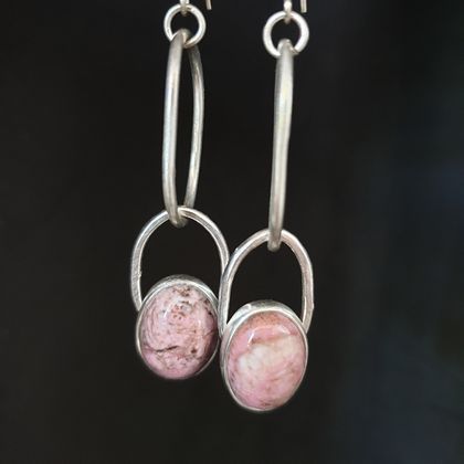 Pink Rhodonite earrings