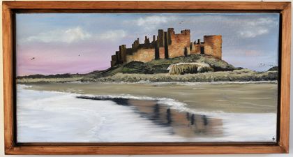 Bebbanburg Castle- Shore view Original painting by Robin Jacob