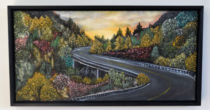 The Blue Ridge Parkway -Autumn -Original painting by Robin Jacob