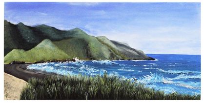 Sunset Beach- Port Waikato- Original painting by Robin Jacob