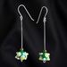 Glass Bead Drop Earrings with Sterling Silver Hooks