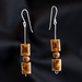 Wood Drop Earrings with Sterling Silver Hooks