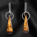 Wood Drop Earrings with Sterling Silver Hooks