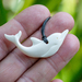 Dolphin Bone Carving Matau (Hook) Pendant