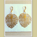 XMAS SPECIAL:  LARGE, RAW BRASS FILIGREE LEAF CHARM EARRINGS - Gold Leverback Earring Hooks