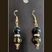 EARRINGS:  BLACK OBSIDIAN & BLACK AGATE MANTRA PRAYER STONES (matches Bracelet listed separately) 