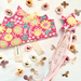 Fabric crown and wand set - Pink Retro Flowers