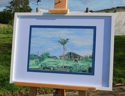 Original watercolour painting - House on the hill at Ahipara