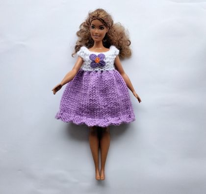 Barbie party dress ( colour purple flower )