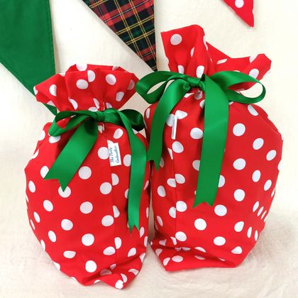 Spotty Ruffle Reusable Gift Bags - Small + Medium