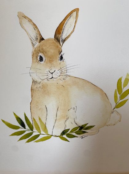 Bunny watercolour painting 