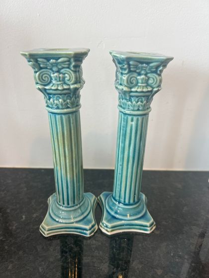 Handmade pottery candlesticks