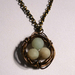 Bird's nest pendant - Amazonite