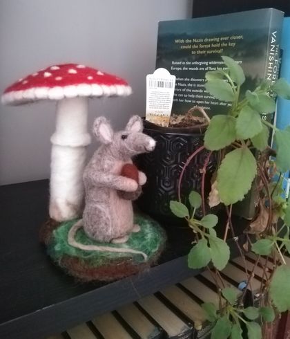 Needle felted mushroom and rat
