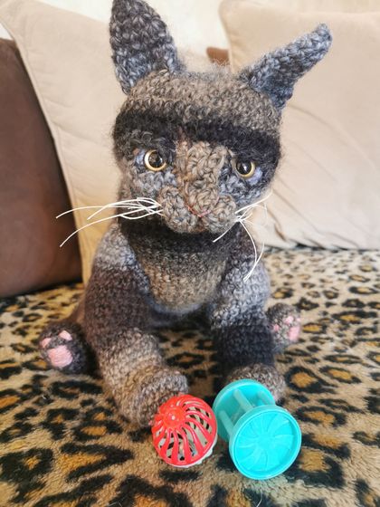 Crochet life sized cat. 