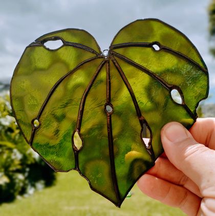 Stained glass Kawakawa leaf