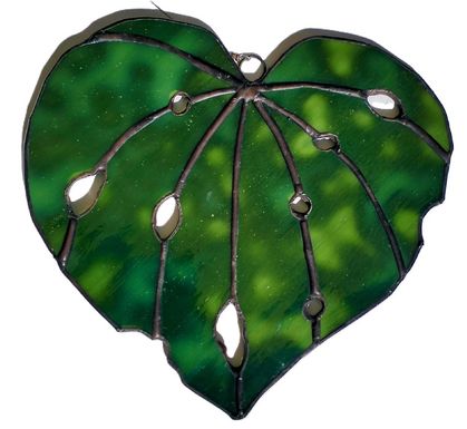 Stained glass Kawakawa leaf