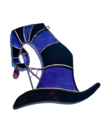 Purple stained glass witches hat