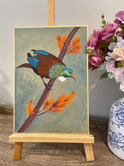 Original art Tui local bird collective art