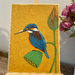 Original art kingfisher bird collective art