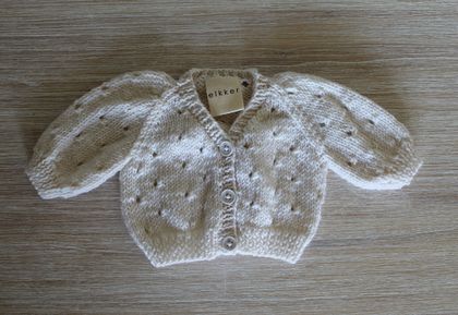 Elkker Doll Hand Knitted Cardigan - Oatmeal