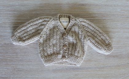 Elkker Doll Hand Knitted Cardigan - Sand