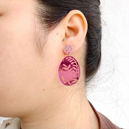 Pink Easter Egg Earrings