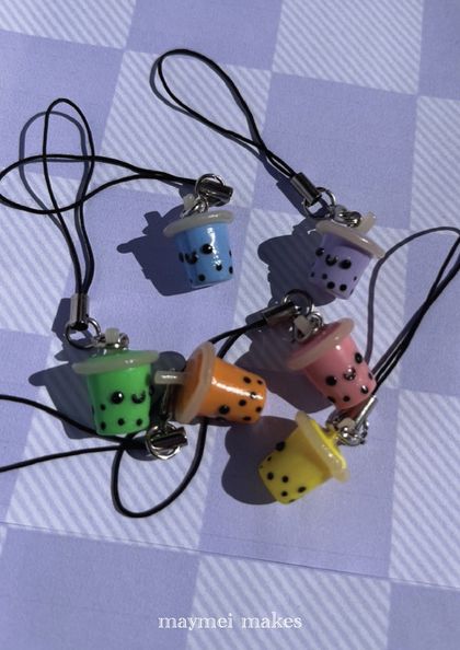 Boba Bubble Tea Drink Polymer Clay Charms