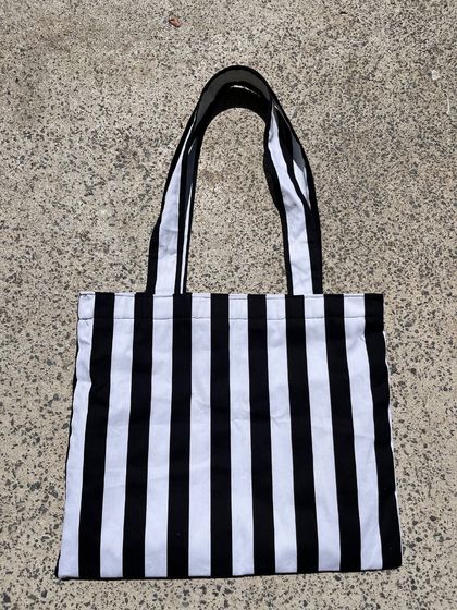 Black and White Stripe Tote Bag