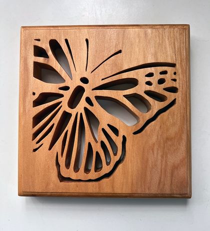 Macrocarpa Teapot Stand/Trivet - Butterfly