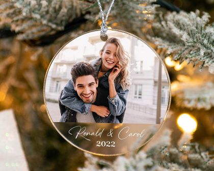 Customized Photo Ornament, Wedding Couples Acrylic Ornament, Memorial Ornament, Custom Family Ornament, Keepsake Ornament, Gift For Her