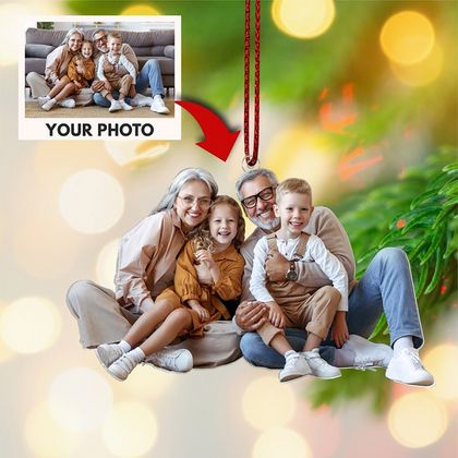 Personalized Photo Family Ornament, Custom Picture Ornament Christmas, Family Photo Gifts, Pet Photo Ornament, Picture Acrylic Ornament
