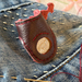 Reclaimed Leather Sashiko Thimble w. Sixpence Plate