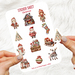 Christmas Sticker Sheet - Printed - Sheet of 12