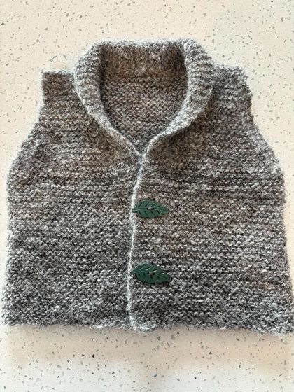 Hand Knitted  Baby Vest - Alpaca