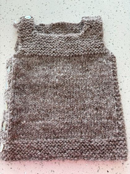Hand Knitted Baby Vest 100% Alpaca