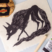 Wolf Linocut Print on Japanese Washi Paper