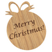 EcoChristmas Merry Christmas Bauble Bamboo Wall Decoration - etched