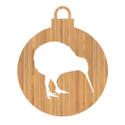 EcoChristmas Kiwi Bamboo Tree Decoration - cut outline