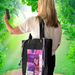 Black Denim/Purple Tote Bag - Large