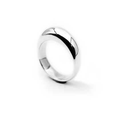 Slim Domed Solid Ring in Sterling Silver