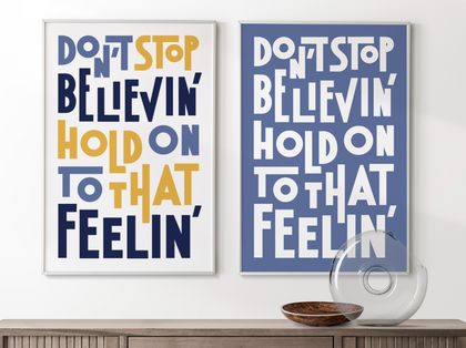 Song Lyrics Print "Don't stop believin"