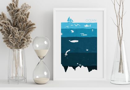 Ocean - Marine Infographic Wall Art