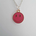 Hot Pink Smiley Face Necklace